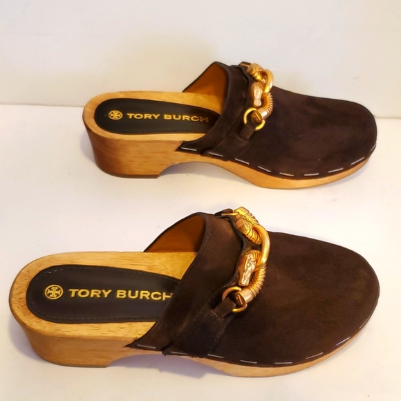 Tory Burch Women Jessa Platform Heel Horsebit Logo Clogs Size 5.5M NWOT'S - Picture 4 of 13